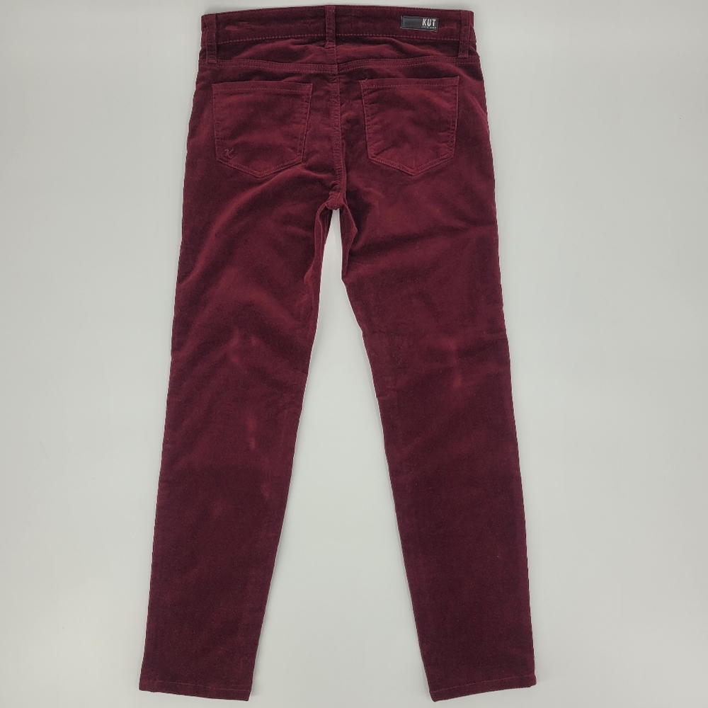 KUT FROM THE KLOTH Pants Diana Skinny Red Ruby Corduroy Cords Classic Size 4 - Picture 10 of 17